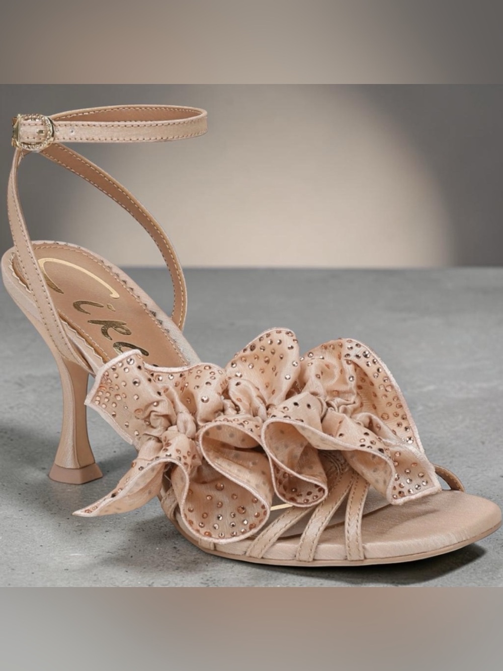 Sam Edelman, Circus, Lucille - Women's Champagne Floral Ruffle Strappy Heels